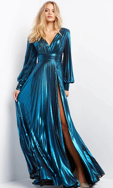 Instant Discount Jovani 6221 - Bishop Sleeve V-Neck Evening Gown