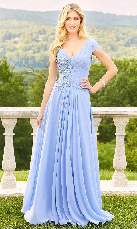 Anniversary Sale Mori Lee 72510 - V-Neck Cap Sleeve A-Line Prom Dress