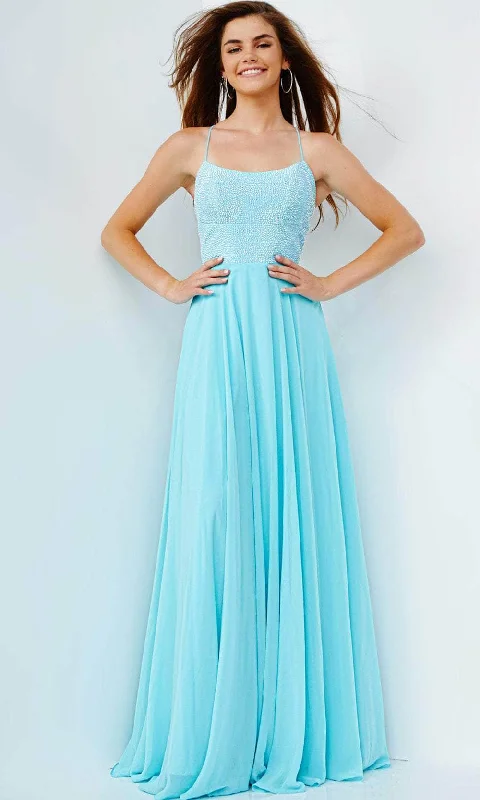 Holiday Sale JVN by Jovani JVN22288 - Beaded Scoop Neck Prom Gown
