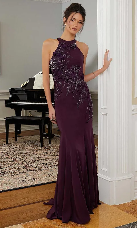 Exclusive Savings MGNY By Mori Lee 72828 - Floral Halter Evening Gown