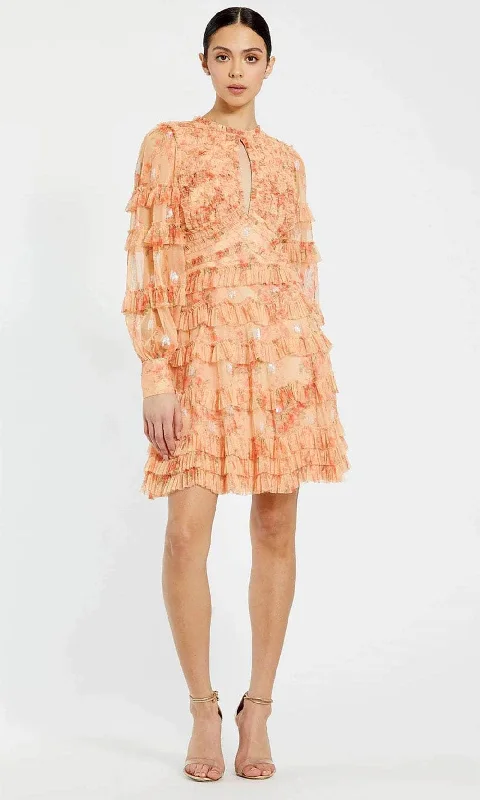 Deal of the Week Ieena Duggal 8094 - Ruffled Long Sleeve A-Line Cocktail Dress