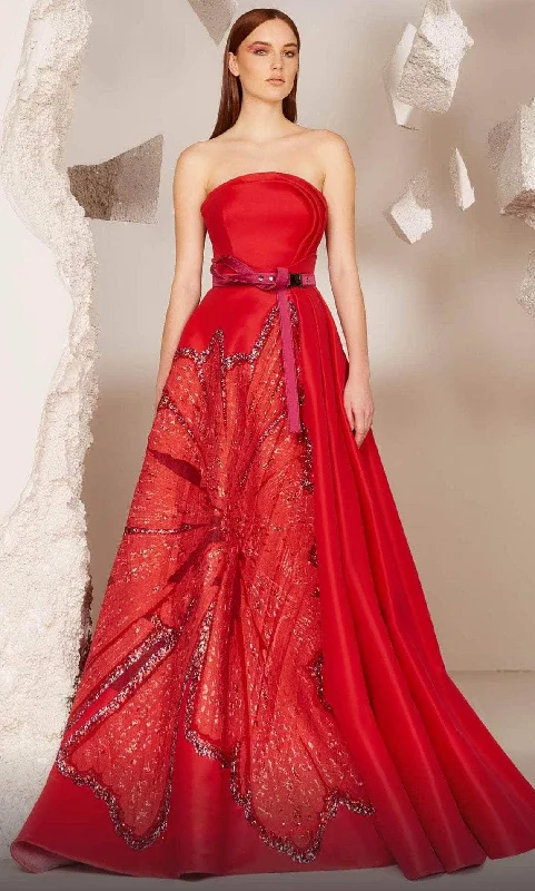 Special Savings MNM Couture E0013 - Straight Across A-Line Evening Gown