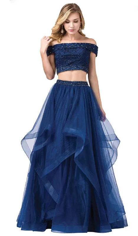The Best Prices Dancing Queen - 2545 Embroidered Off Shoulder Two-Piece Gown