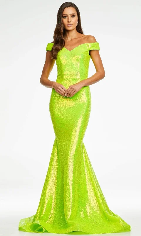 Savings Galore Ashley Lauren 11109 - Iridescent Sequin Mermaid Prom Gown