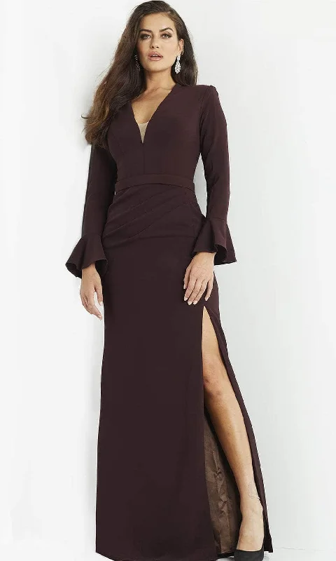 Discount Mania Jovani 09097 - V-Neck Sheath Evening Dress