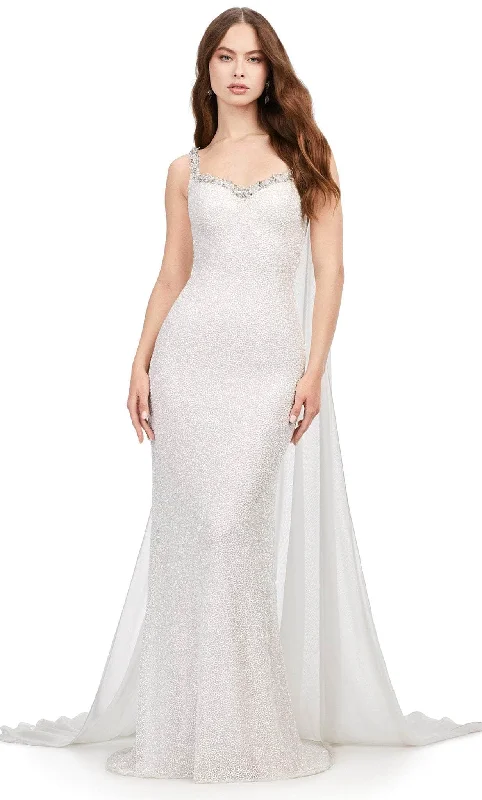 Lowest Prices Ashley Lauren 11398 - Vermicelli Beaded Gown with Chiffon Cape