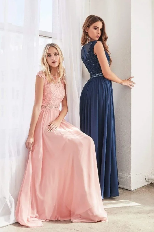 Now or Never Cinderella Divine - Beaded Lace Illusion Bateau A-line Dress