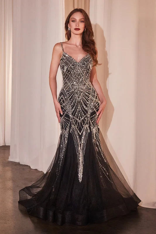 Value Deals Beaded Sleeveless Mermaid Dress by Ladivine 9317