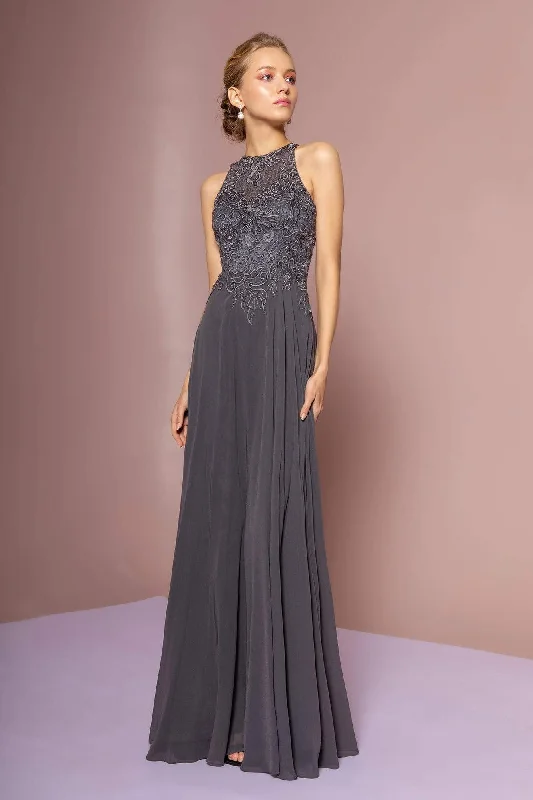 Daily Deals Elizabeth K - GL2680 Floral Embroidered A-Line Dress