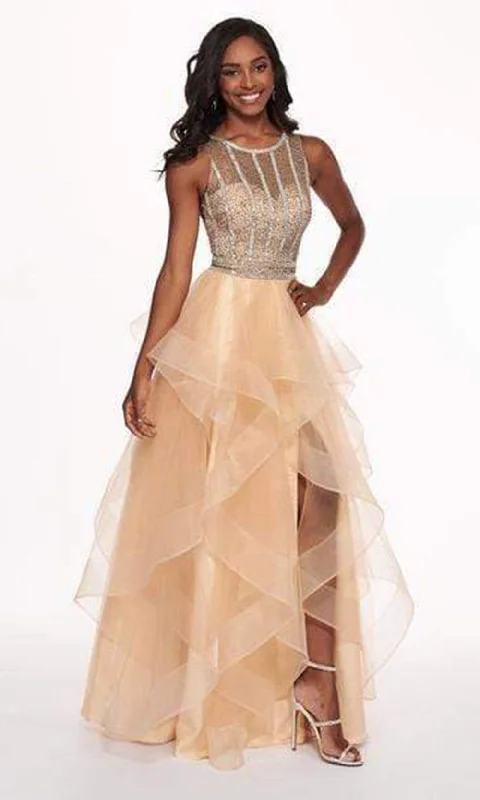 Daily Specials Rachel Allan - Beaded Ruffle Tulle Ruffle High-Low Prom Dress 6512