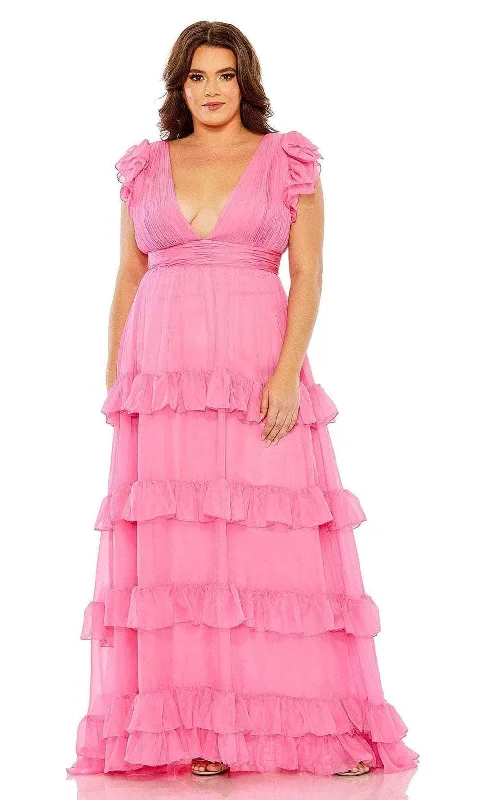 Grand Opening Sale Mac Duggal 68544 - Tiered V Neck Ruffle Dress