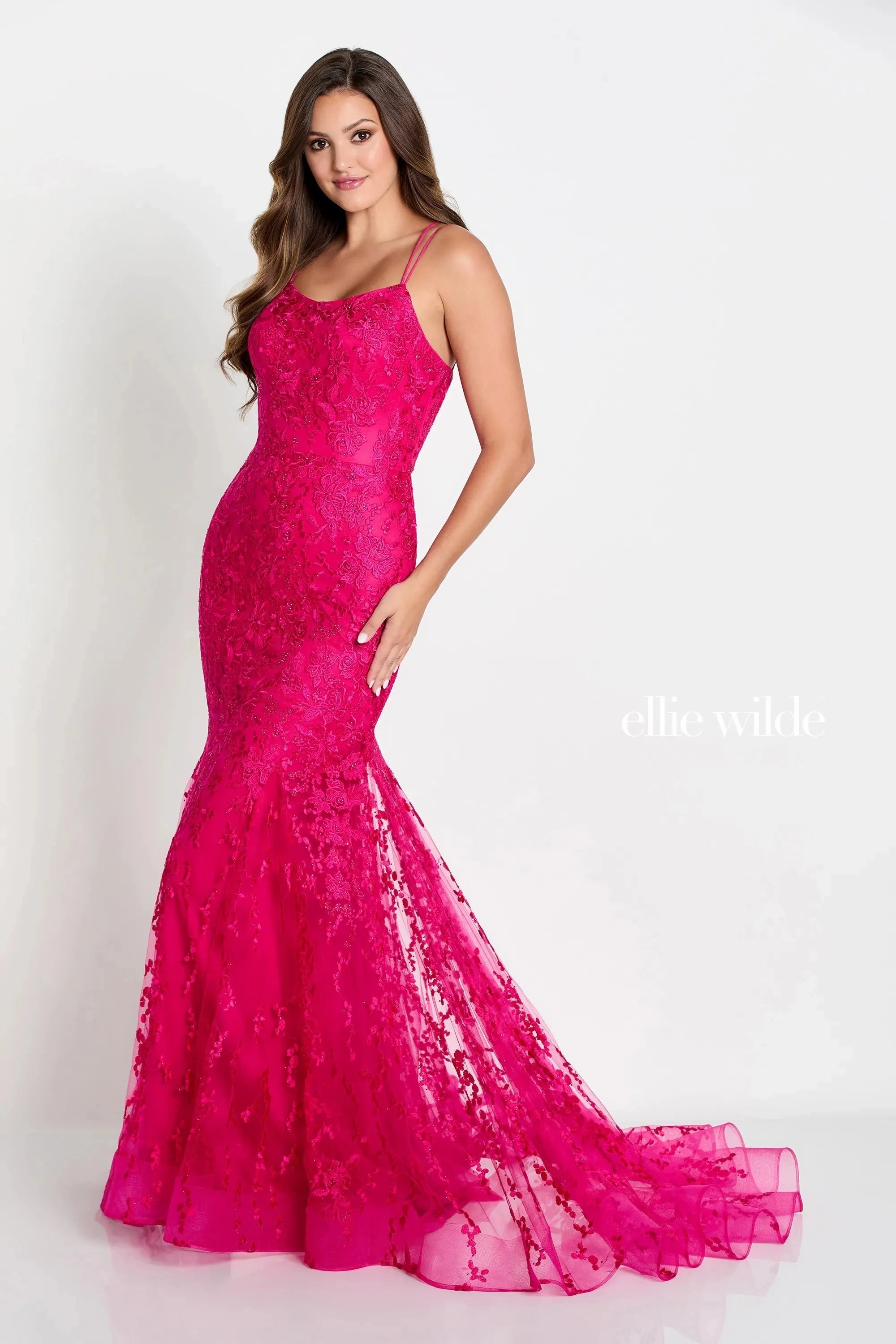 YEAR-End Clearance Ellie Wilde EW122032 - Embroidered Mermaid Prom Gown