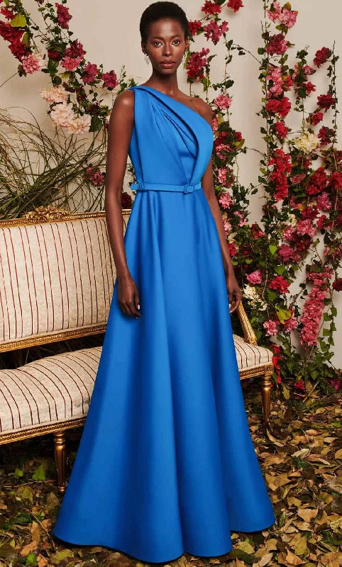 Instant Discount MNM Couture N0483 - Asymmetrical Neck Minimalist Gown