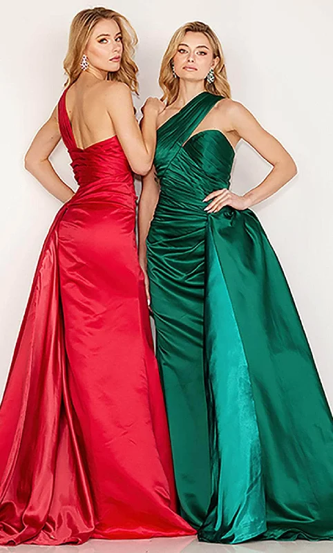 Savings Spectacular Cecilia Couture 189 - One Sleeve Pleated Detail Evening Gown