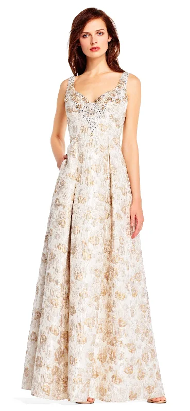 Price Reduction Aidan Mattox - MD1E201398 Embellished Sweetheart Jacquard A-line Dress