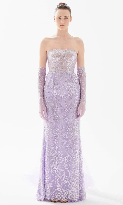Great Deals Tarik Ediz 98307 - Strapless Glimmer Evening Gown