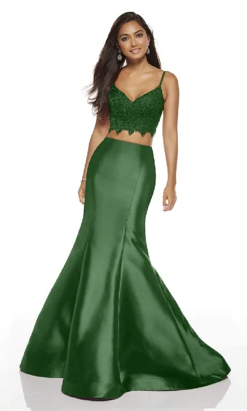 Sneak Peek Sale Alyce Paris - 60633 Two-Piece Lace Croptop Silk Mikado Mermaid Gown