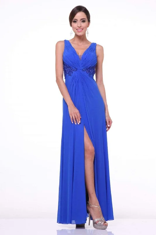 Savings Spectacular Cinderella Divine - Bedazzled Plunging V-neck A-line Dress