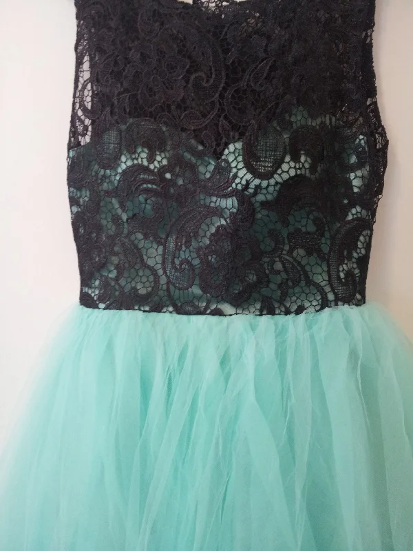 Extra Savings Other Blue Bridesmaids Dress with Black Lace
