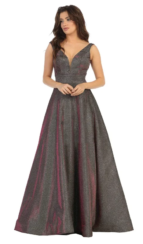 Today’s Special May Queen - RQ7755 Plunging V-Neck A-Line Evening Simple Prom Dress