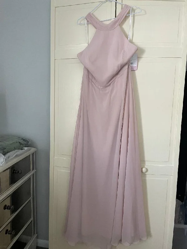 Super Deal Dessy lux chiffon halter neck dress cameo I87