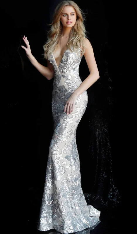 Deal Explosion Jovani - 65578 Sequined Plunging V-Neck Evening Gown