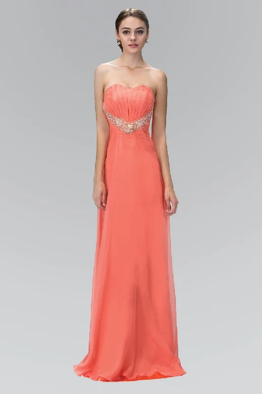 The Best Prices Elizabeth K - GL1123 Pleated Sweetheart Bead Embellished Dress