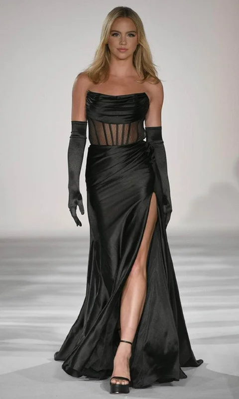 Huge Savings Sherri Hill 55554 - Strapless Pleated Prom Gown