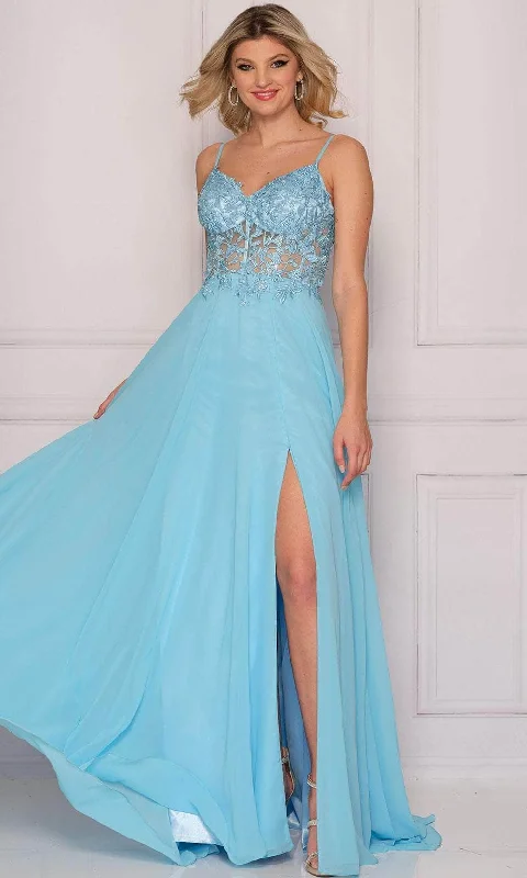 Final Markdown Dave & Johnny - Applique Corset Long Dress A10364
