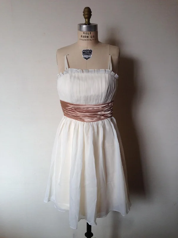 Referral Discount Other Short ivory ruffled bridesmaid dress
