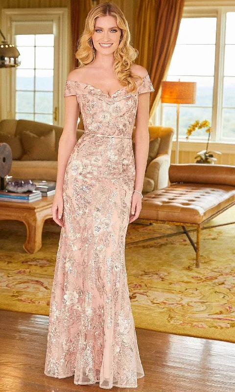Don’t Miss Out Mori Lee 72506 - Off-Shoulder Floral Embroidered Long Dress