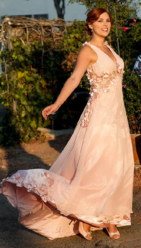 Overstock Sale After Six Flower Blush Gown