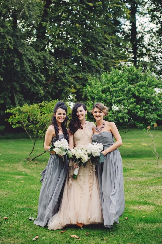 Discount Extravaganza Other J Crew Grey Silk Chiffon Strapless dress