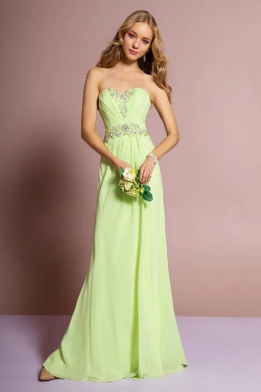 Final Markdown Elizabeth K - GL2060 Crystal Beaded Strapless Sweetheart A-Line Gown