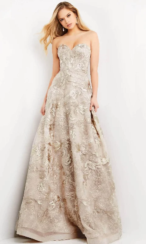 Epic Deals Jovani - 04441 Strapless Embroidered Floral Long Gown