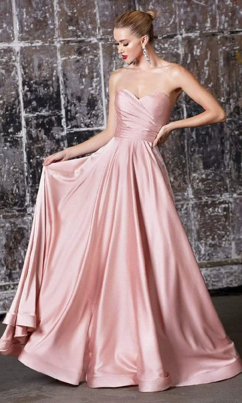 Buy Now Cinderella Divine - CD0165 Strapless Sweetheart Bodice A-line Satin Gown