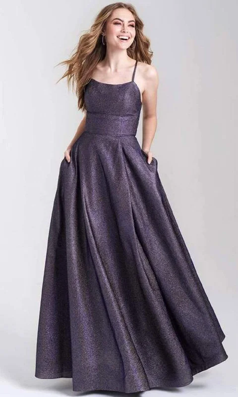 Big Discounts Madison James - Shimmer Knit Scoop A-line Dress 20-381 - 1 pc Purple In Size 4 Available