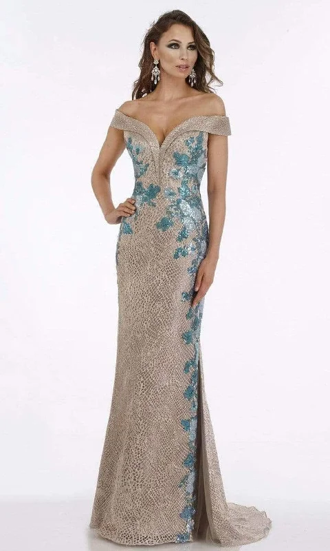 TIME-Limited Offer Feriani Couture - 18901 Sequin-Ornate Metallic Mermaid Gown