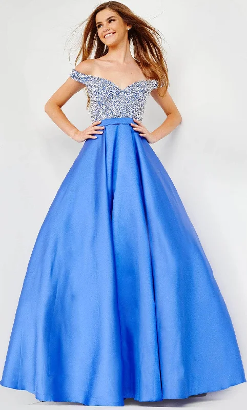 Weekend Flash Sale JVN by Jovani JVN08474 - Off Shoulder Mikado Prom Gown