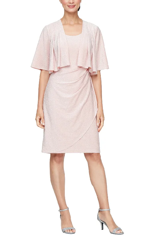 Buy More, Save More SLNY 9127273 - Scoop Knee-Length Formal Dress with Bolero