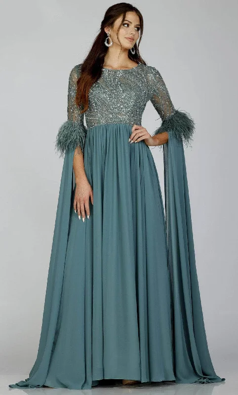 Buy More, Save More Terani Couture 231M0492 - Sequin and Feathered Chiffon Gown
