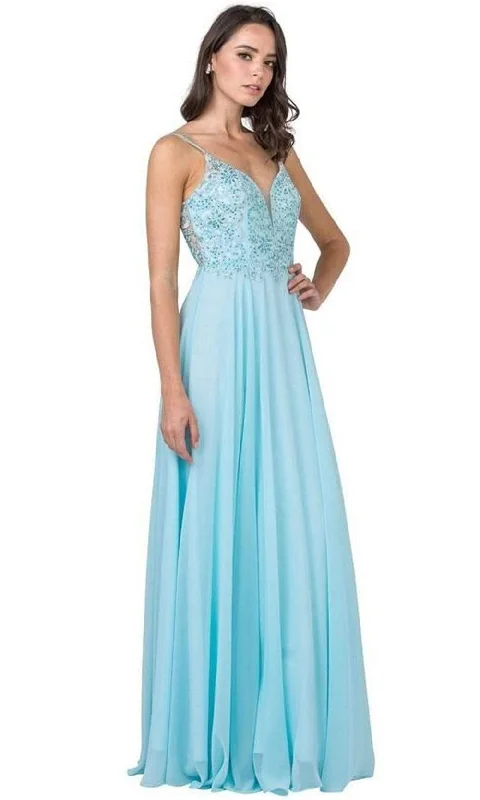 Anniversary Sale Aspeed Design - L2385 Sleeveless Lace Ornate Long Dress
