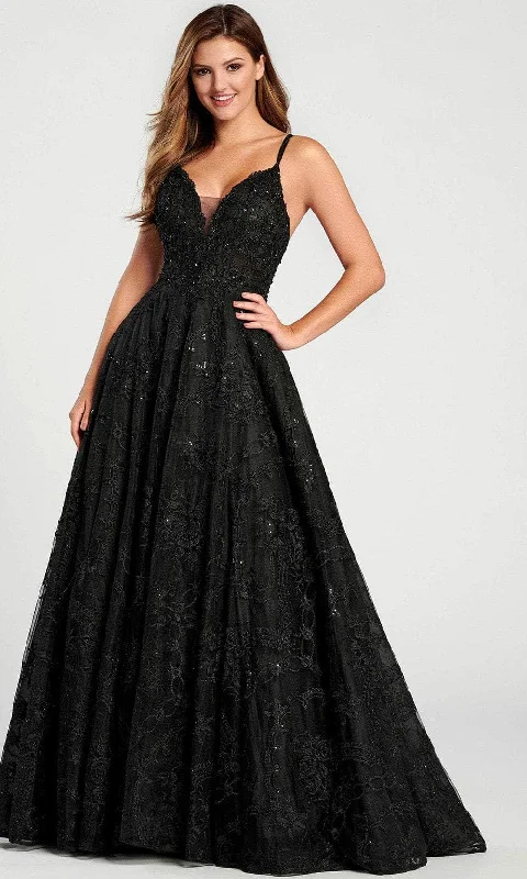 Super Sale Ellie Wilde EW120135 - Sleeveless V-Neck A-Line Long Gown