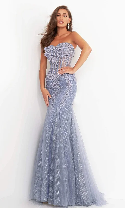 Discount Deals Jovani - Strapless Corset Ornate Mermaid 3623SC - 1 pc Grey/Purple In Size 6 Available
