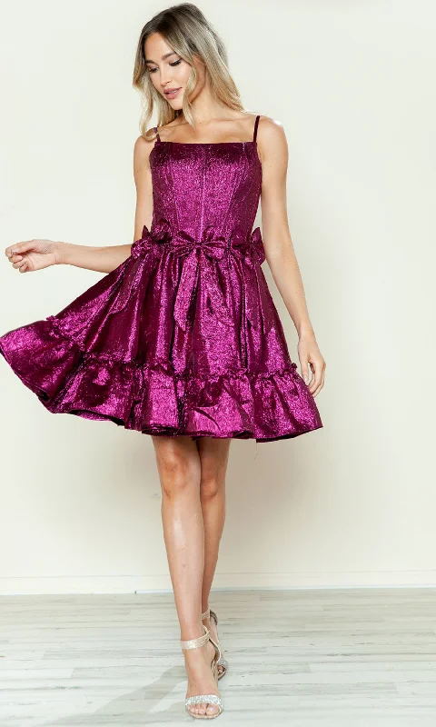 Exclusive Deal Poly USA 9724 - Sleeveless Bow Detailed Cocktail Dress