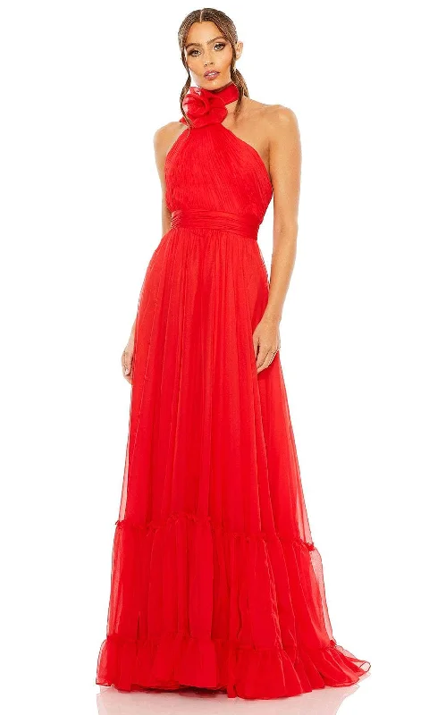 Savings Event Mac Duggal A68209 - Ruched Detailed High Neck Evening Dress
