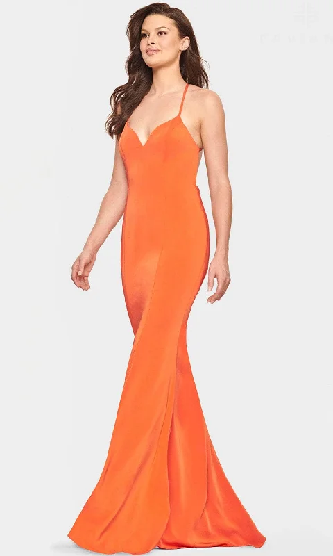 Hurry In Faviana S10848 - Strapped Open Back Mermaid Dress