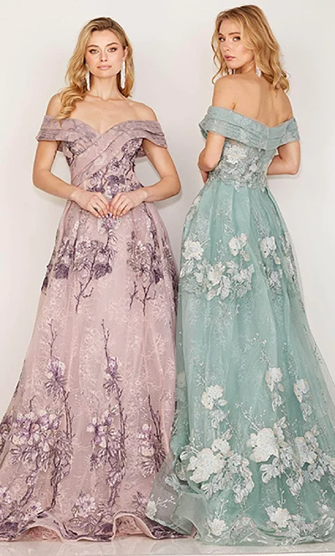 Deal Explosion Cecilia Couture 193 - Off Shoulder Floral Lace Dress