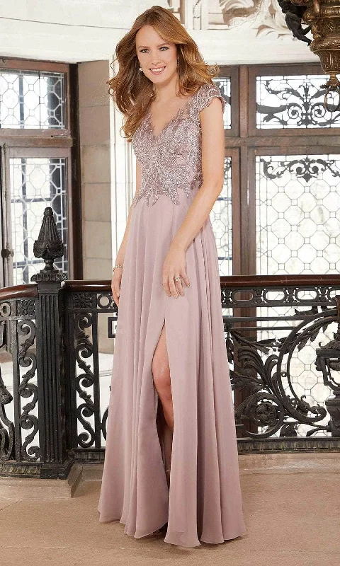 Price Buster Mori Lee 72605 - V-Neck Embellished Bodice Evening Gown