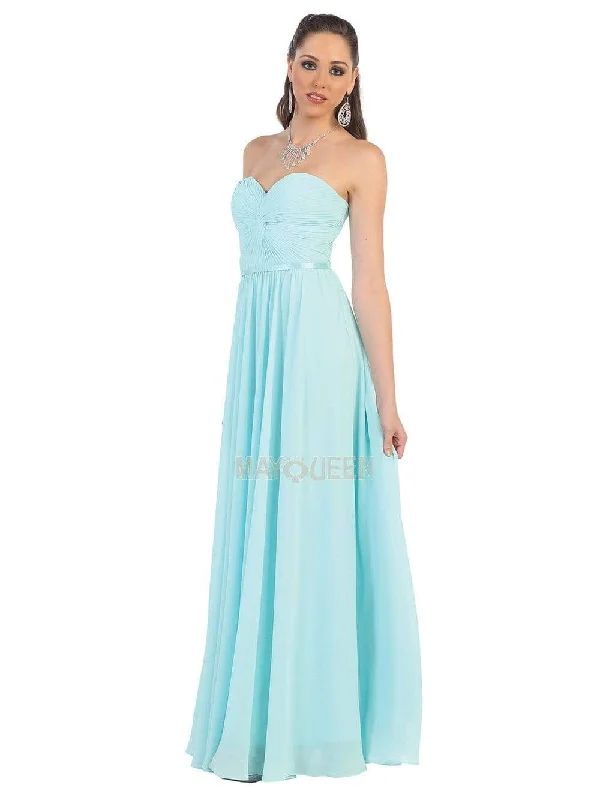 Final Sale May Queen - MQ1145 Strapless Sweetheart Ruched Bodice A-Line Gown